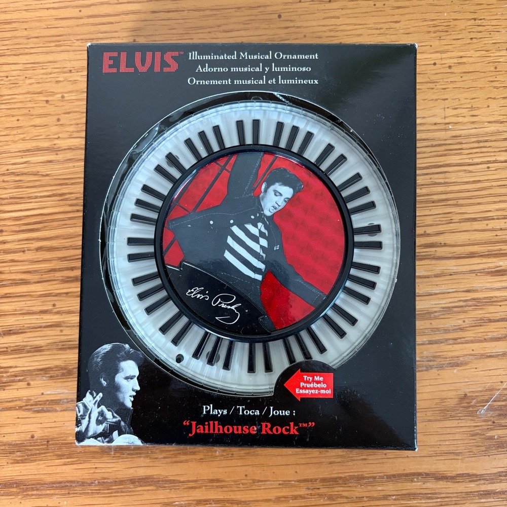 Elvis Presley Illuminated Musical Ornament Plays Jailhouse Rock